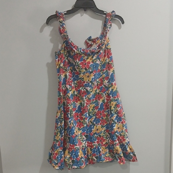 Molly Bracken Strapless Floral Dress - Red, Yellow, Blue Pre-owned Sz M - Picture 6 of 13